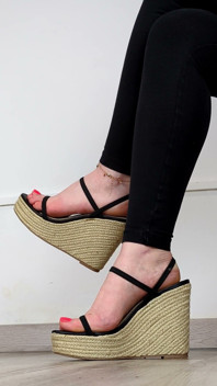 Schuhsammlung: Sommer Cork Plattform Wedge Sandalen - Dame olga