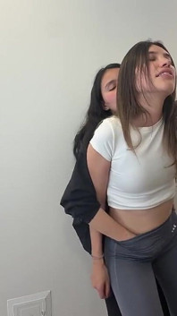 Hot Kisses Between Lesbians with Touching Until Orgasm