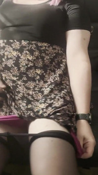 Trans Girl Solo in Dress and Pantyhose