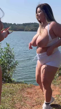 Busty BBW Lesbians Having Sex in a Park