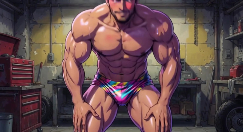 Erotic Man: Ai Muscular Men Mechanic Garage