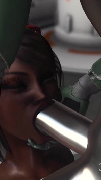 Sex na exoplanetě! Sci-fi android tvrdě šuká sexy černou dívku v základním táboře