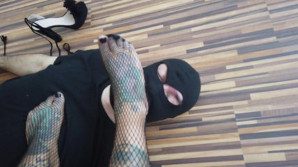Fetish videos by Alex: Blonde tattooed lady and her foot slave