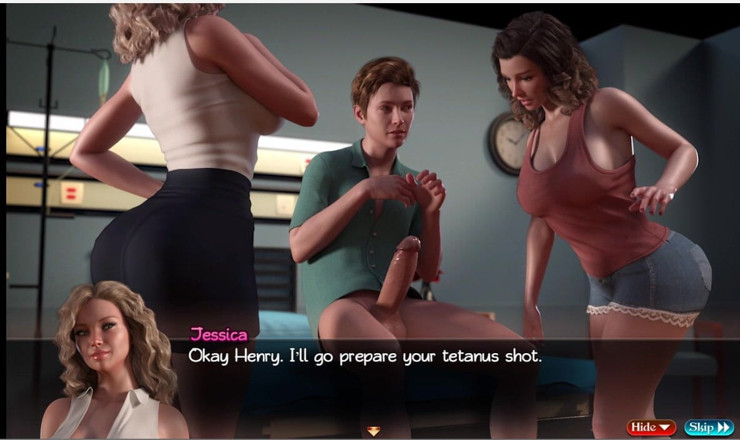 XXX Games Bunk: 의붓여동생의 자지를 빨아주는 거유녀