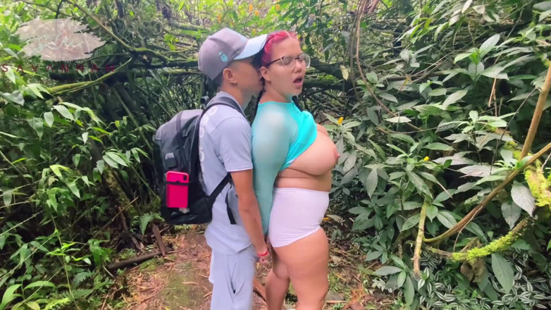 Savannah Watson: Chubby with Glasses Training in the Woods Lets a Stranger...