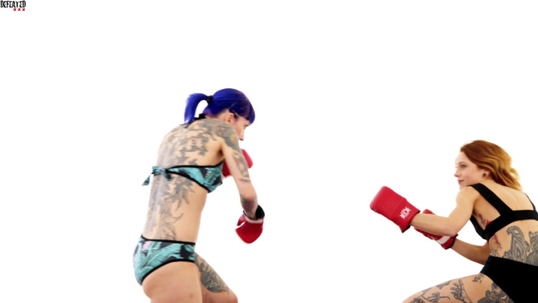 Defeated Sex Fight: Eli &amp; Stella - Hot tattooed girls in extreme boxing fight