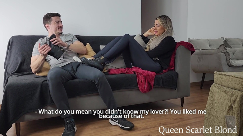 Queen Lytta ballbusting and cum lick: Sexy Lytta trai o marido e dá ao seu amante...