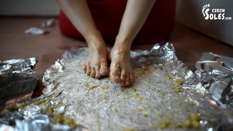 Czech Soles - foot fetish content: Food crushing and pet training by Daniela