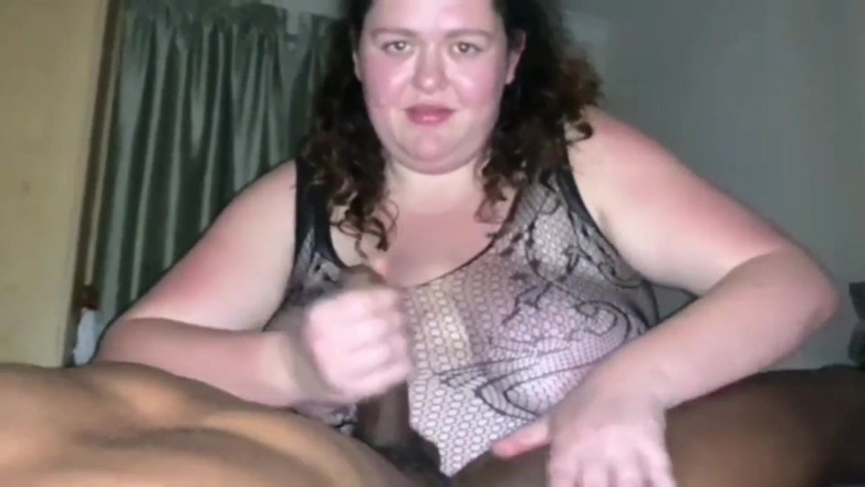 Real homemade BBW BBC porn: YoungEnglishBBW massaging BBC Nata4sex stroking teasing his hard cock