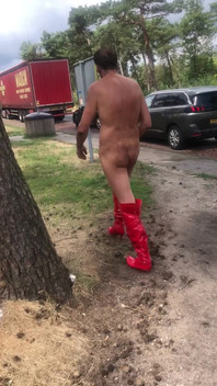 Showing Naked in Parking Lot