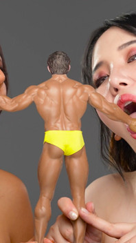 As bocas enormes deles no seu pênis Você se torna o objeto sexual dessas gigantes