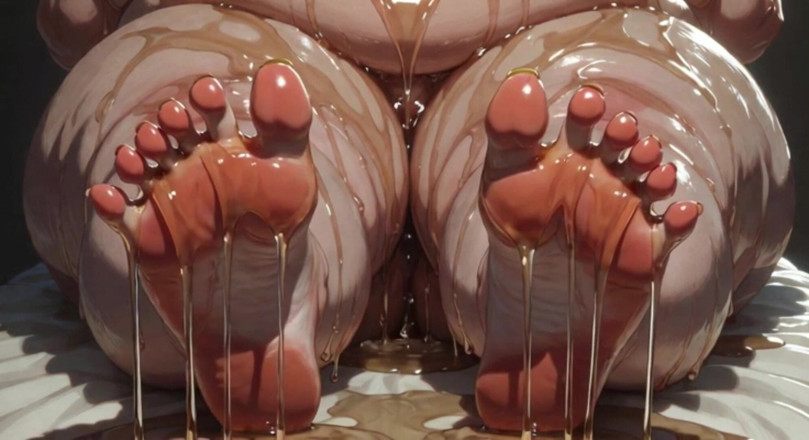 YOUR BEST FANTASY: Obese SSBBW Massaging Her Huge Oiled Feet - Close up Big...