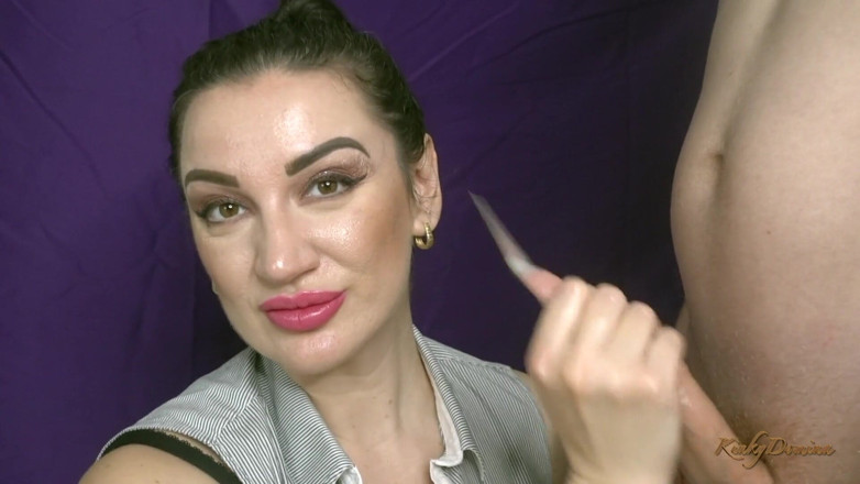 KinkyDomina: Super cumshot long stiletto nails handjob