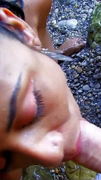 Latina skinny teen Channel fucked in the ass by vacationer at the beach
