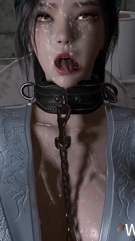 3D roztomilá asijská hubená děvka má poprvé BDSM sex