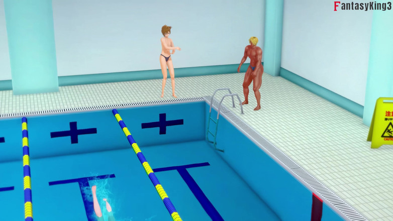 Fantasy king: Rias &amp; Akeno Dreier beim telefonieren und Akeno werden im Pool...