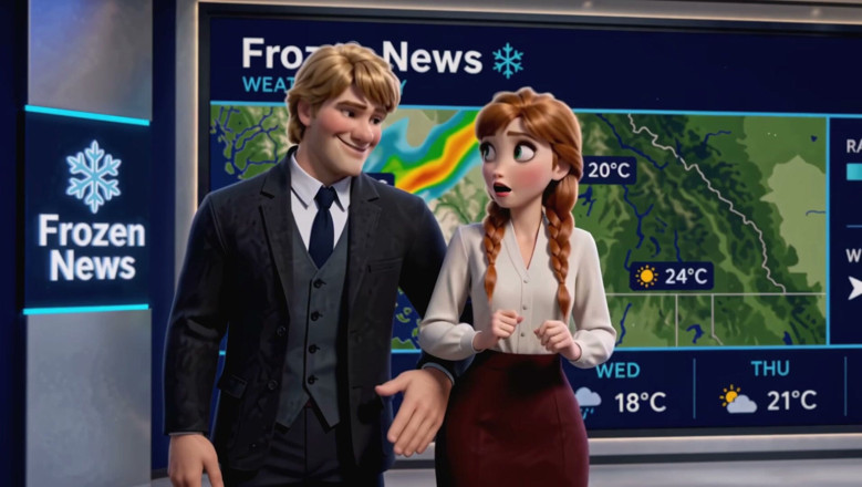 Kandy Kim AI: Anna Frozen News Forecast - She Gets Fucked Live on Air