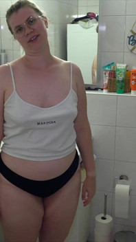 Family Quickie in the Bathroom, Stepbrother Also Wants to Fuck Her and Cum All Over Her Tits.