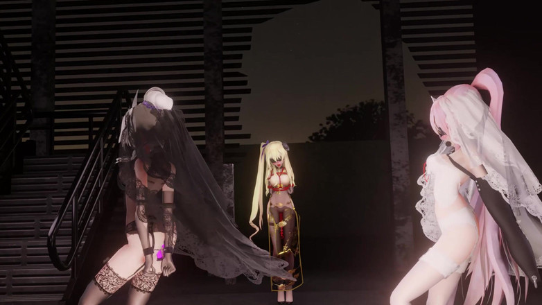 MikuMotion: [mmd] 弱音 提线木偶 双人情趣婚纱调教