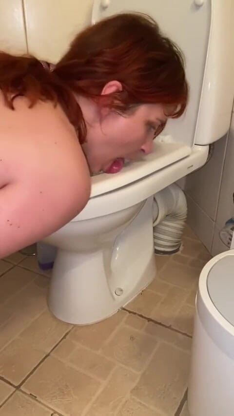 Elena917: Pissing and cleaning the toilet with my tongue