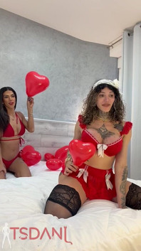 Brazilian Trans Porn Stars Sabrina Prezotte and Daniela Santos Making Out.