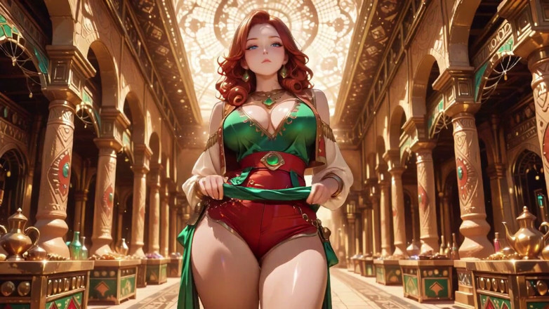 Tay Swift X: Lazy Seduction in the Desert Palace, Green and Red Tight...