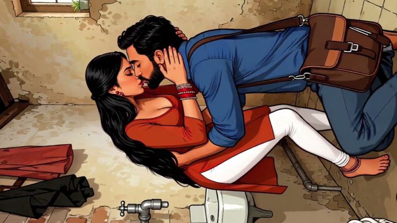 Aipornhub: สาวอินเดียเย็ดลับกับการ์ตูนในห้องน้ําช่างประปา Ai