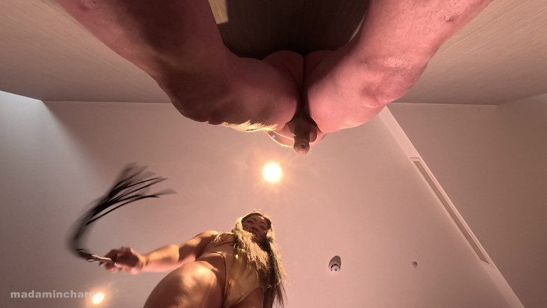 MadamInCharge: CBT Cock and Ball Whipping in Two Hot Outfits - Compilation