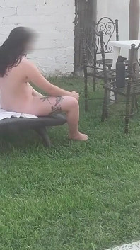 I Recorded My Stepsister Sunbathing Naked and Masturbating in the Garden