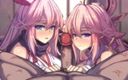 Velvixian_2D: Yae Miko &amp;amp;Yae Sakura avsugning