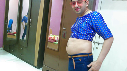 Cute & Nude Crossdresser: Cute sissy crossdresser femboy Sweet Lollipop in a denim jeans,...
