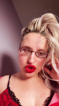Perfeito lábios vermelhos, batom batom fetiche findom goaldigger lips addiction