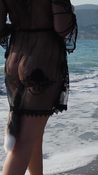 สาวเซ็กซี่ที่ชายหาดเสียบหางจิ้งจอกเข้าหีตูด - เสียบก้นกลางแจ้ง