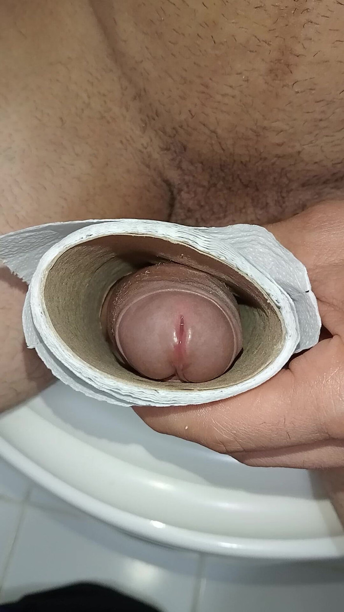 Rey rey: Sega in bagno pubblico con rotolo di carta igienica, grosso...