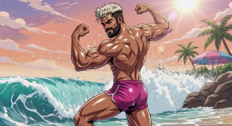Erotic Man: Animação de homens da praia bonitos