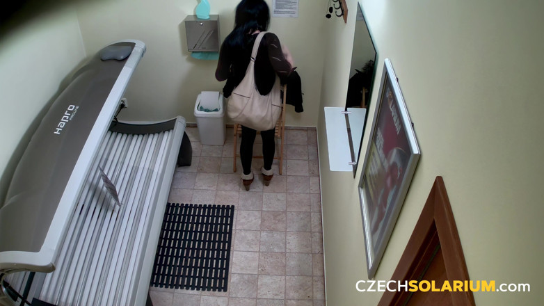 Czech Solarium: Czech Solarium 57: Smooth-shaved Brunette Shows off Everything