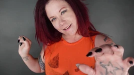 POV Halloween Tickles to Orgasm with Long Sharp Black Nails on Redhead