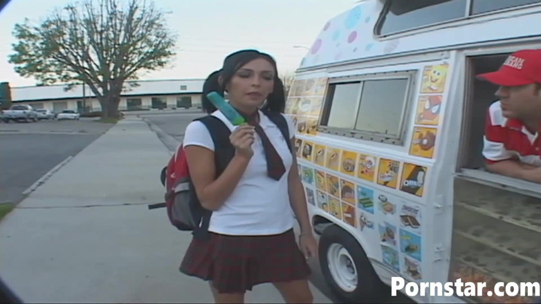 Pornstars: Teen babe Stephanie Kane in uniform sucks a big cock