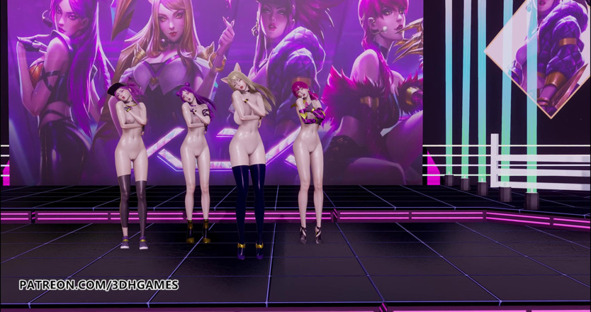 3D-Hentai Games: Girls day - Qualcosa di danza nuda Ahri, Akali, Evelynn, Kaisa 3D...