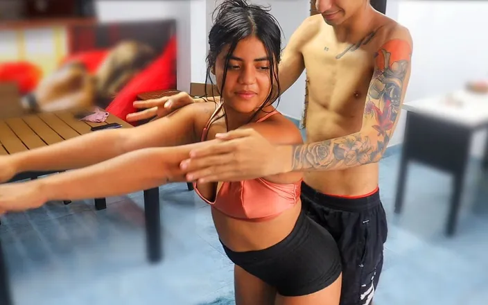 NatalyGirl: Little Stepsister Indian Asks for Help to Exercise Her Stepbrother...