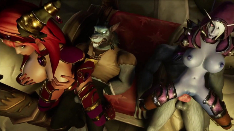 Wraith ward: Twee elven en twee weerwolven orgie gangbang