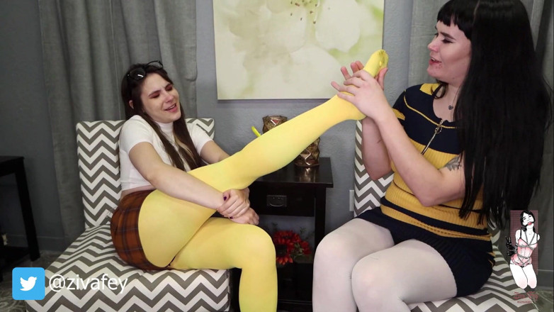 Ziva Fey: Ziva Fey - Foot fetish fun in pantyhose with ruby vuitton