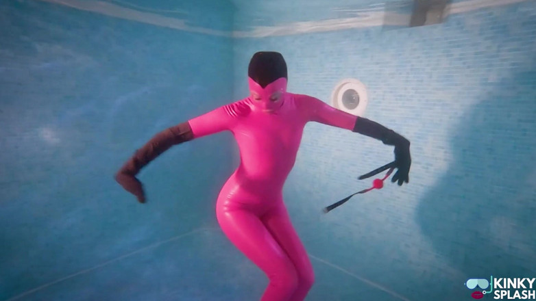 UKCuteGirl Lucy Lauren: Hooded Latex Slave Weighted Underwater Control