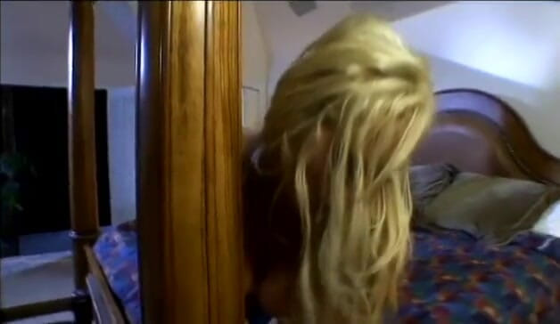 Super Babes: Sexy long-haired busty blond penetrated on a bed