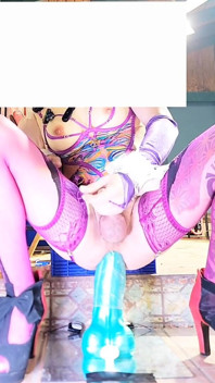 Roztomilá TS Sissy Transgender sexy spodní prádlo jízda velké anální dildo bez kalhotek