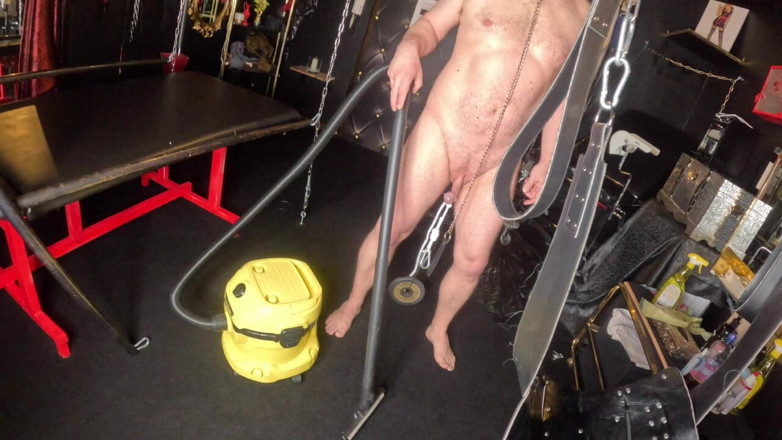 Queen_of_BDSM: While Vacuuming, I'll Pull Your Glans Long!