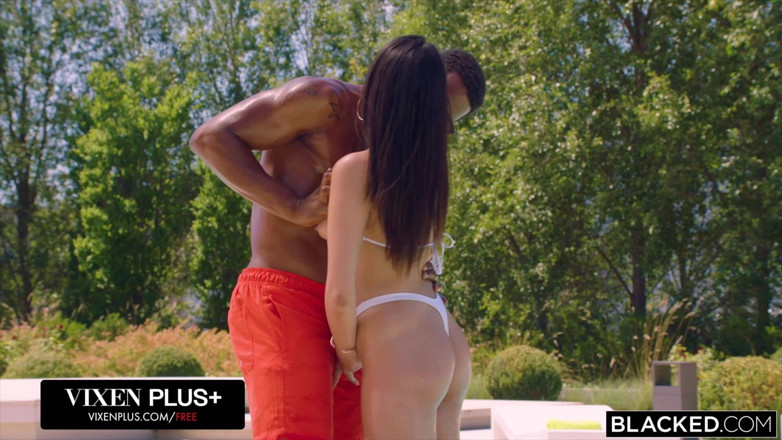 Blacked: Blacked Hottie Penelope Has Secret Pool Sex with Huge BBC