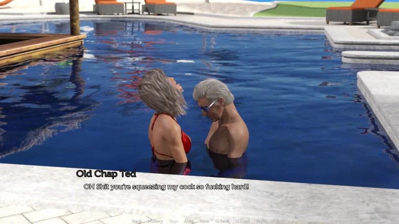 Dirty GamesXxX: 늙은 녀석에게 보지를 주고 수영장에서 자지를 딥쓰롯하는 아내를 지켜보는 Tacos Cuck - 에피소드 90