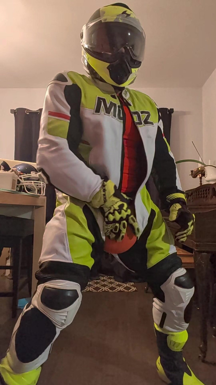 Bruiserwood: In Leather Motogp Suit After Gym