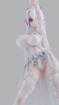 [mmd] svag T-ara brudkärlek vit sidenbrudklänning